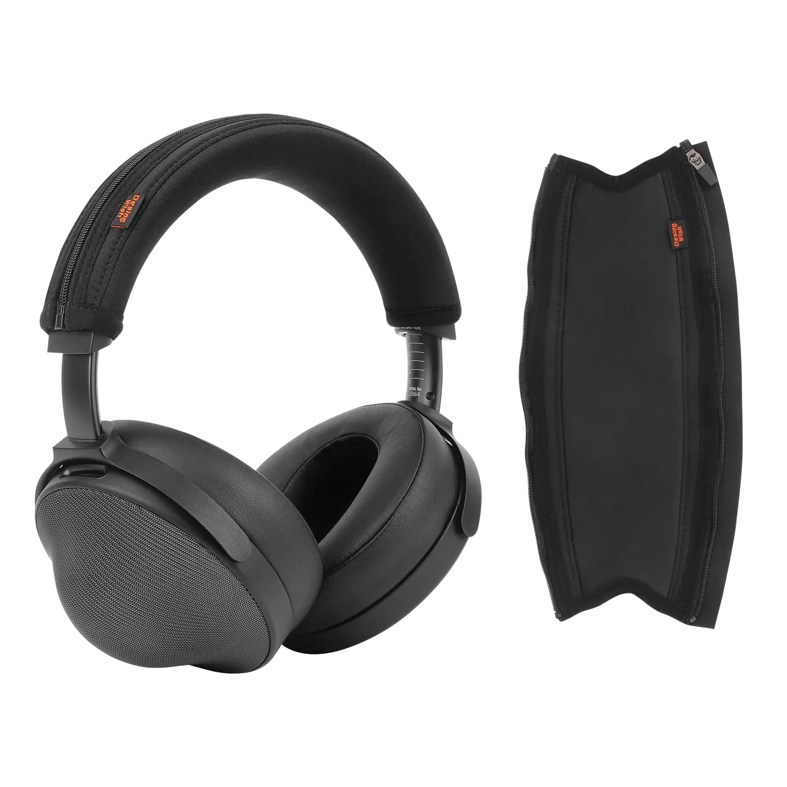 Desing Wish MDRZ1R Protective Headband Cover Compatible with Sony MDR-Z1R Headphone Thicker Sports Fabric Replacement Headband Cushion Pad Cover Headphone Headband Protector Black (Headphone Excluded)